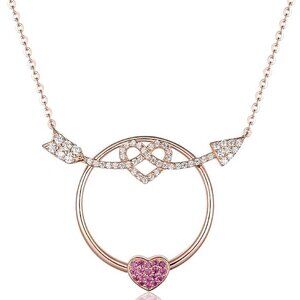 NEW Evabelle Necklace with Ruby Heart Pendant